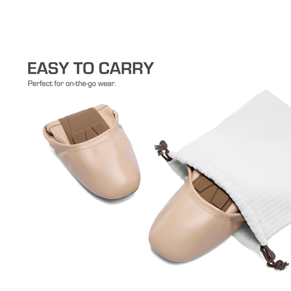 Women's Bendable Non-Slip Mary Jane Ballet Flats - NUDE - 4