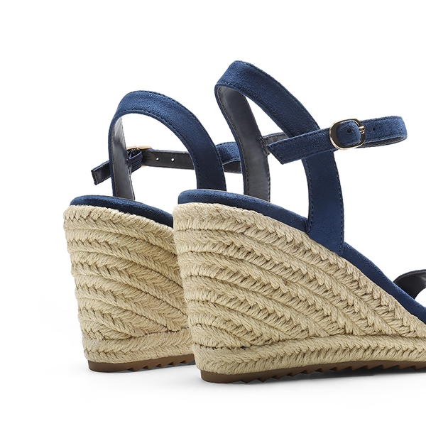 Round Toe Non-Slip Wedge Heels - NAVY - 3