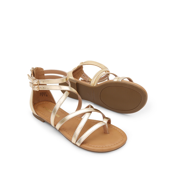 Comfortable Beach Gladiator Flat Sandals - GOLD - 3