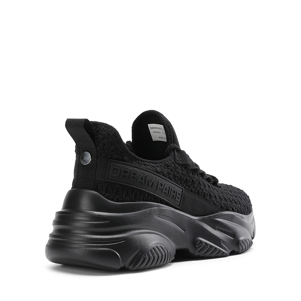 Women's Lightweight Mesh Lining Knit Sneakers - BLACK - 2