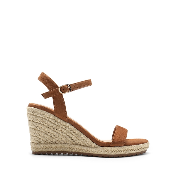 Round Toe Non-Slip Wedge Heels - BROWN - 1