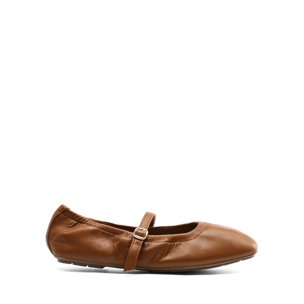 Women's Bendable Non-Slip Mary Jane Ballet Flats - BROWN - 1