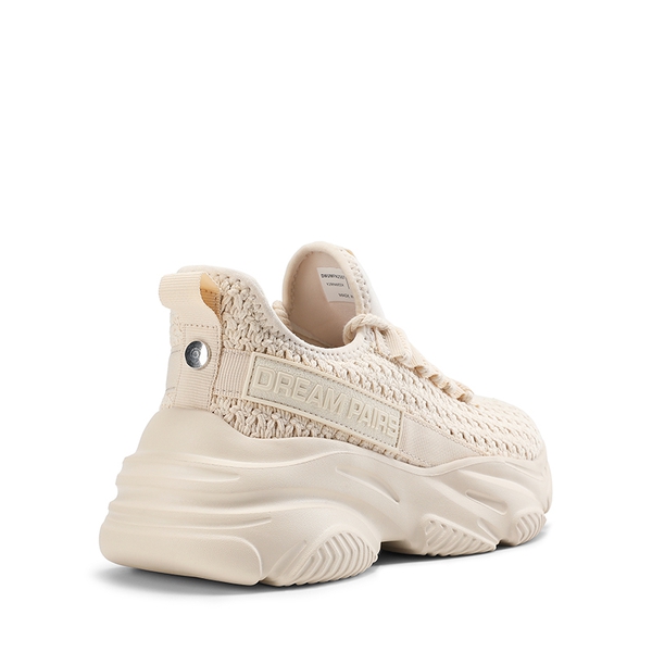 Women's Lightweight Mesh Lining Knit Sneakers - BEIGE - 2
