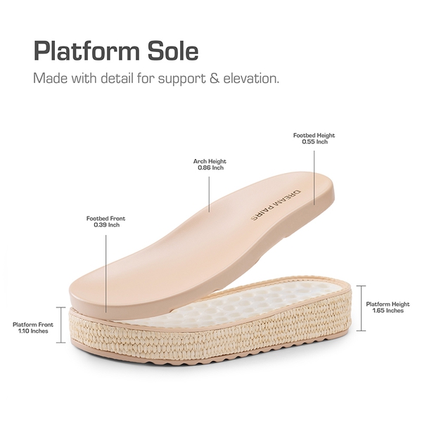Comfort Arch Support Platform Casual Sandals - NATURAL - 3