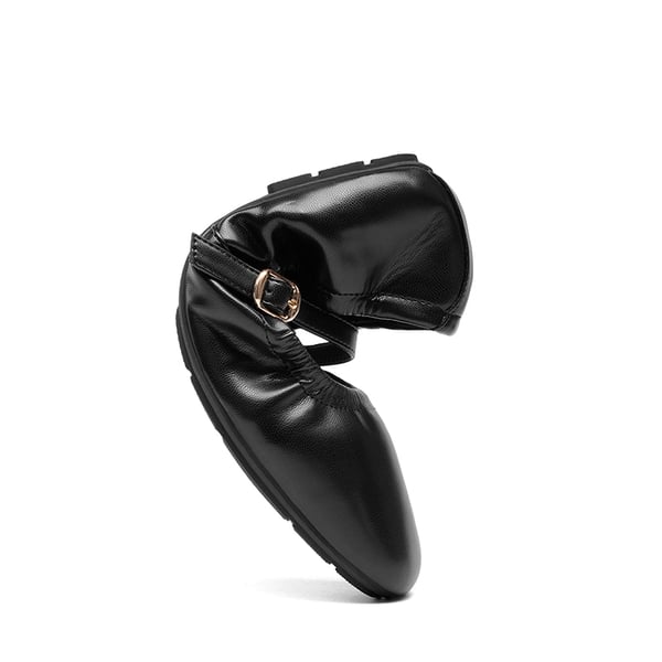 Women's Bendable Non-Slip Mary Jane Ballet Flats - BLACK - 3