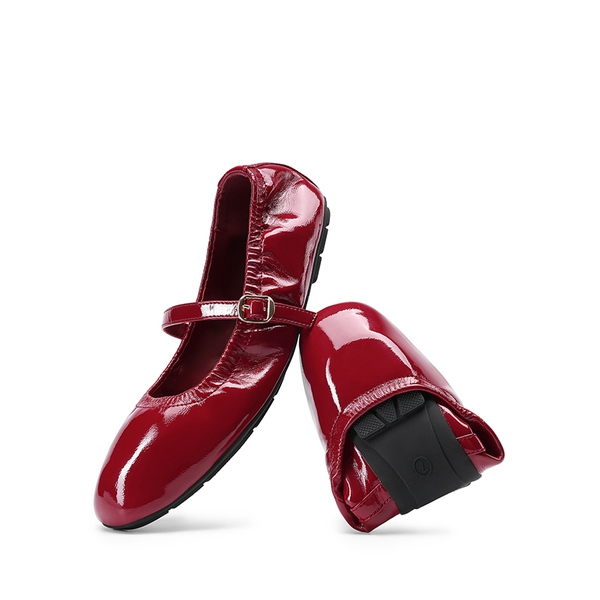 Women's Bendable Non-Slip Mary Jane Ballet Flats - RED -  0