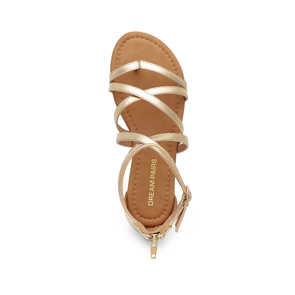Comfortable Beach Gladiator Flat Sandals - GOLD - 2