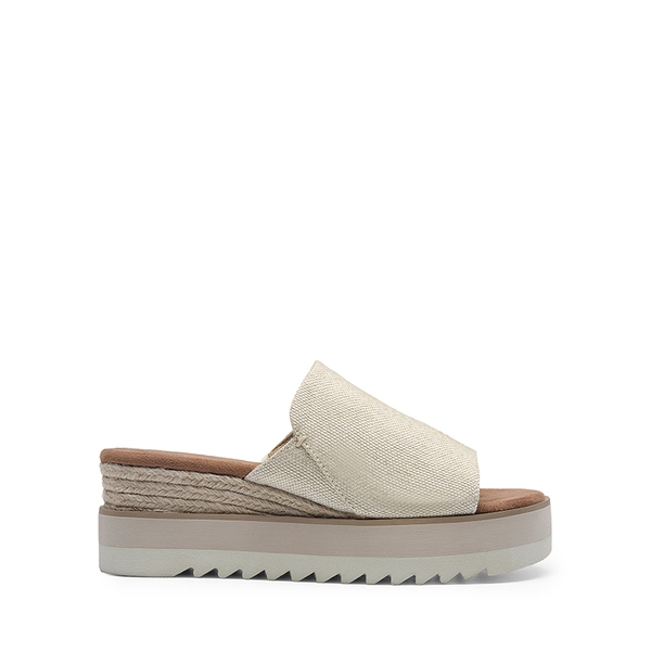 Lightweight Canvas Upper Wedge Sandals - NATURAL-CANVAS - 1
