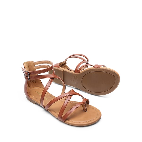Comfortable Beach Gladiator Flat Sandals - BROWN - 3