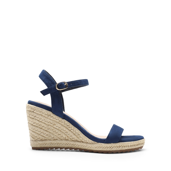 Round Toe Non-Slip Wedge Heels - NAVY - 1