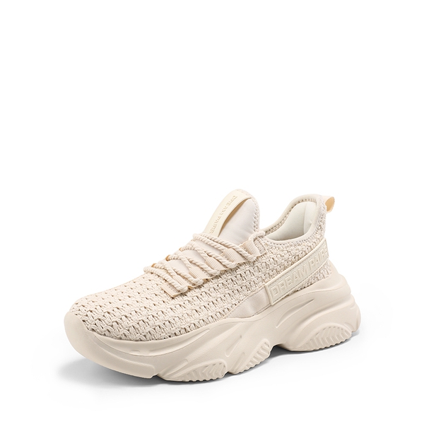 Women's Lightweight Mesh Lining Knit Sneakers - BEIGE -  0