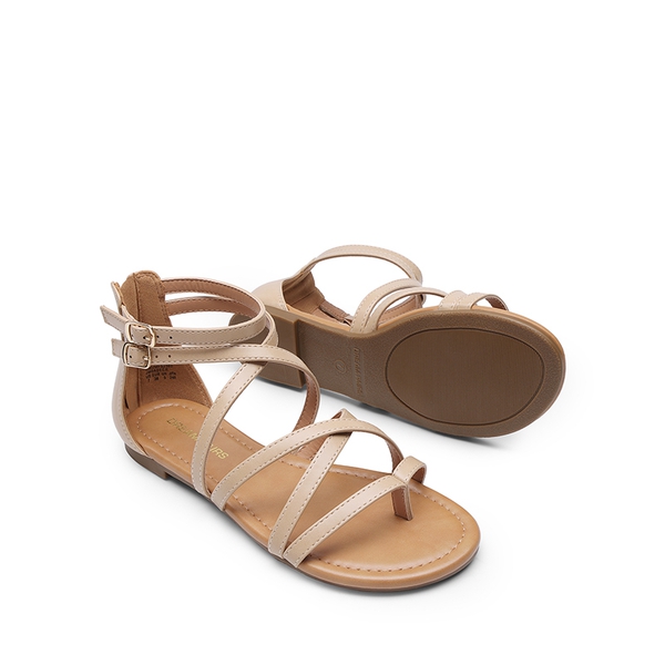 Comfortable Beach Gladiator Flat Sandals - NUDE - 3