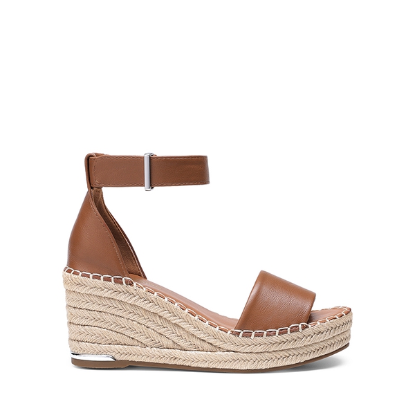 Adjustable Ankle Strap Espadrille Platform Sandals - BROWN - 1