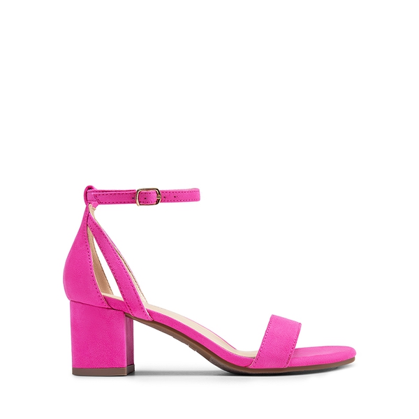 Women’s Classic One-Strap Heeled Sandals - HOT PINK - 1