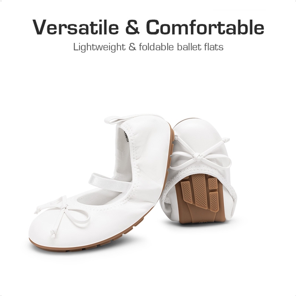 Girls’ Lightweight Versatile Ballet Flats - WHITE - 1
