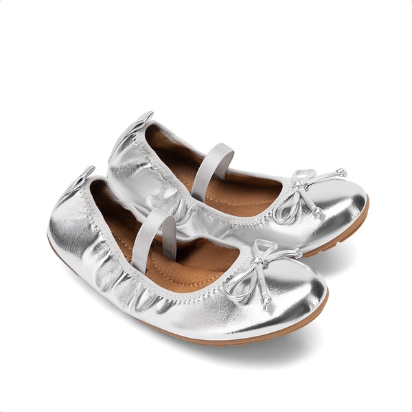 Girls’ Lightweight Versatile Ballet Flats - SILVER - 4
