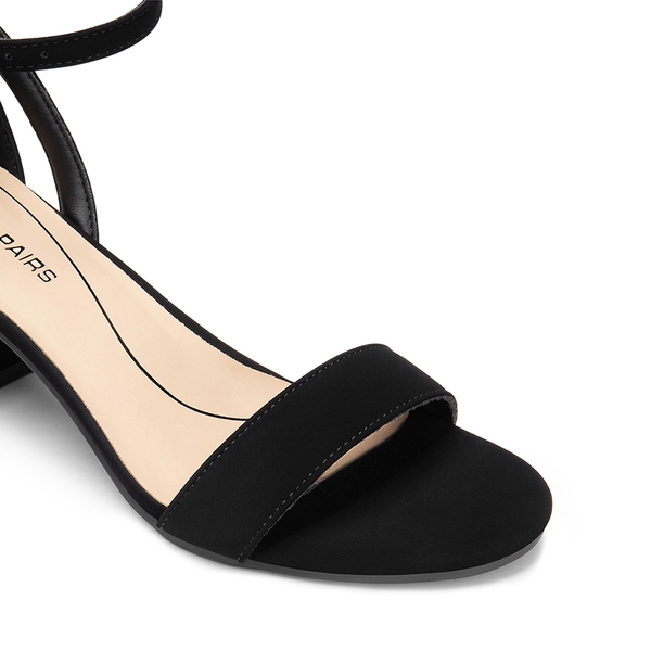 Women’s Classic One-Strap Heeled Sandals - BLACK - 4