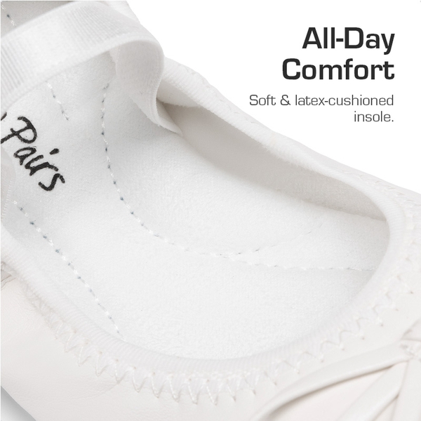Girls’ Lightweight Versatile Ballet Flats - WHITE - 2