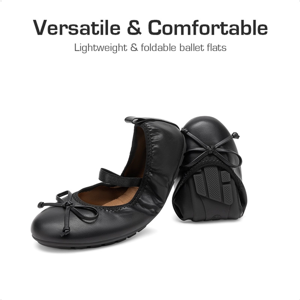 Girls’ Lightweight Versatile Ballet Flats - BLACK - 1