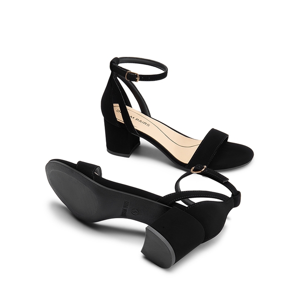 Women’s Classic One-Strap Heeled Sandals - BLACK - 2