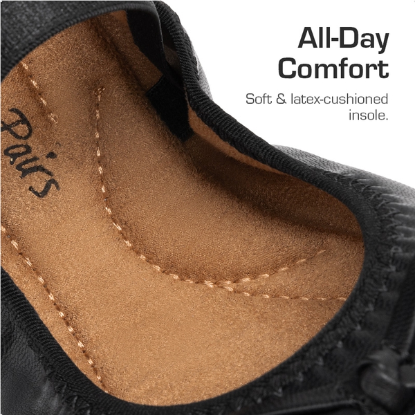 Girls’ Lightweight Versatile Ballet Flats - BLACK - 2