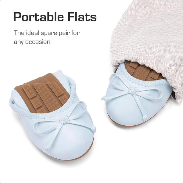 Girls’ Lightweight Versatile Ballet Flats - LIGHT BLUE - 5