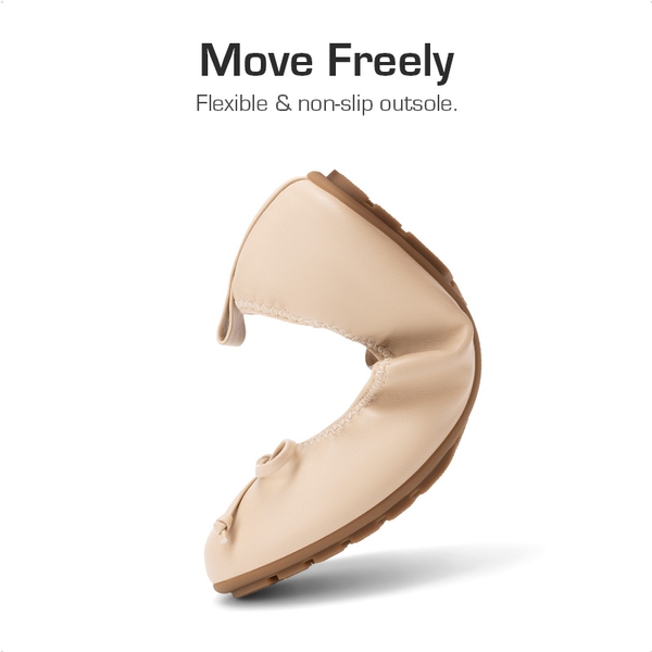 Girls’ Lightweight Versatile Ballet Flats - NUDE - 3