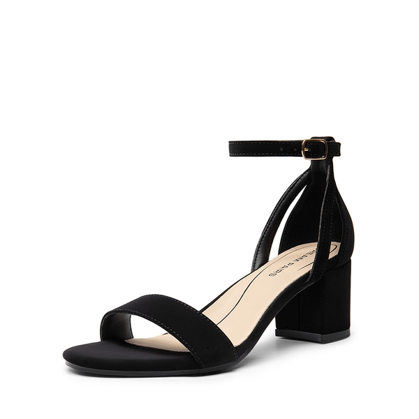 Women’s Classic One-Strap Heeled Sandals - BLACK -  0