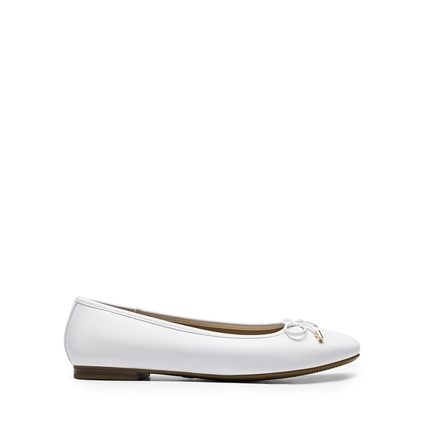 Women’s Elegant Pearl Rhinestone Flats - WHITE - 1