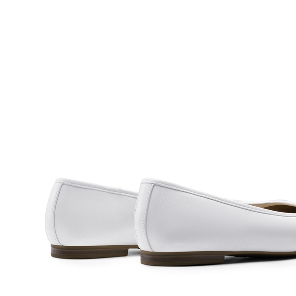 Women’s Elegant Pearl Rhinestone Flats - WHITE - 2