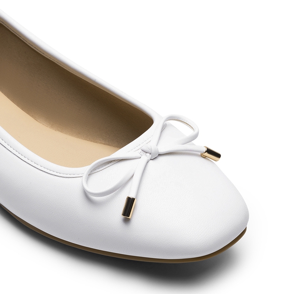 Women’s Elegant Pearl Rhinestone Flats - WHITE - 5