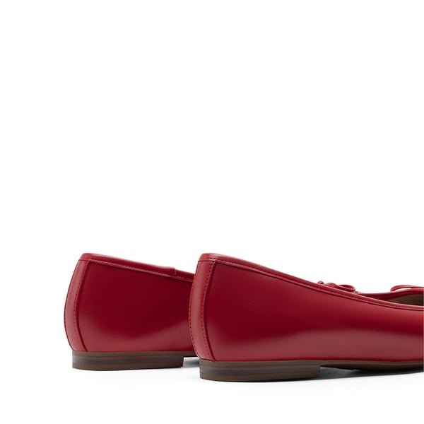 Women’s Elegant Pearl Rhinestone Flats - RED - 2