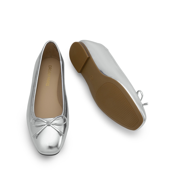 Women’s Elegant Pearl Rhinestone Flats - SILVER - 4