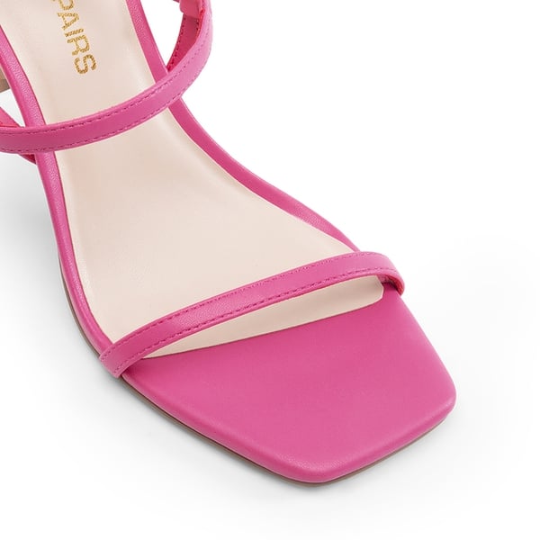 Women’s Strappy Sparkly Stiletto Heels - HOT PINK-PU - 4