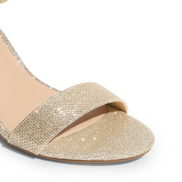 Women’s High Block Heel Dress Sandals - GOLD - 4