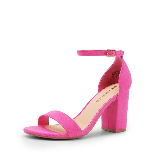 Women’s High Block Heel Dress Sandals - HOT PINK -  0