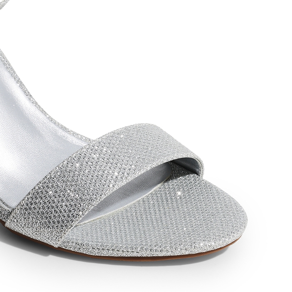 Women’s High Block Heel Dress Sandals - SILVER - 4
