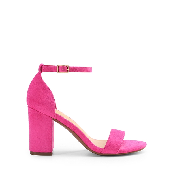 Women’s High Block Heel Dress Sandals - HOT PINK - 1