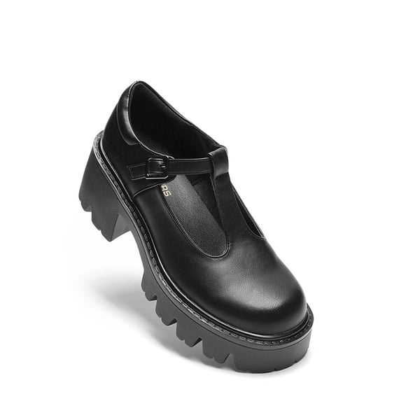 Y2K Chunky Sole Mary Jane Pumps - BLACK-PU - 1