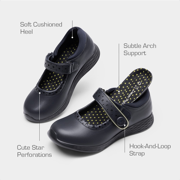 Girls’ Lightweight Star Cutout Mary Jane Shoes - NAVY - 3