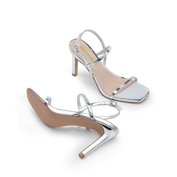 Women’s Strappy Sparkly Stiletto Heels - SILVER-PAT - 2