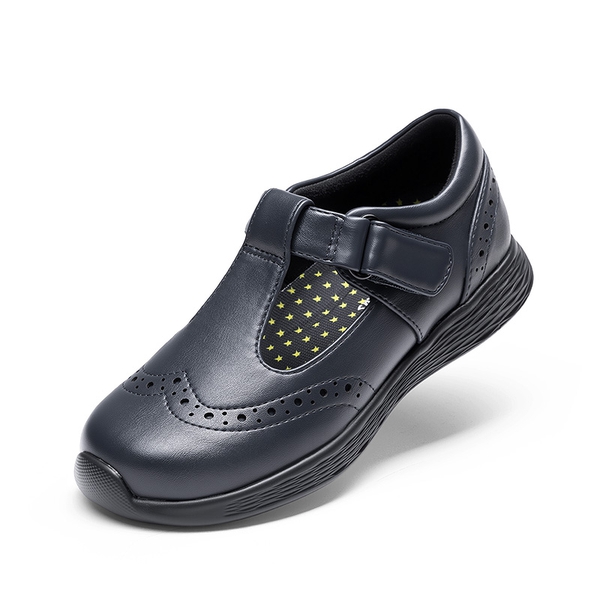 Girls’ Comfortable Hook-and-Loop Mary Jane Shoes - NAVY -  0