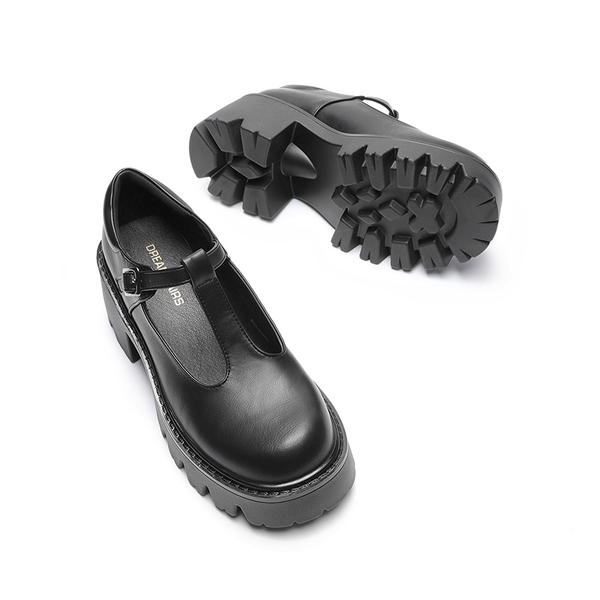 Y2K Chunky Sole Mary Jane Pumps - BLACK-PU - 5