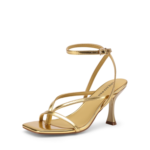 Women’s Chic Strappy Thong Stiletto Sandals - GOLD -  0