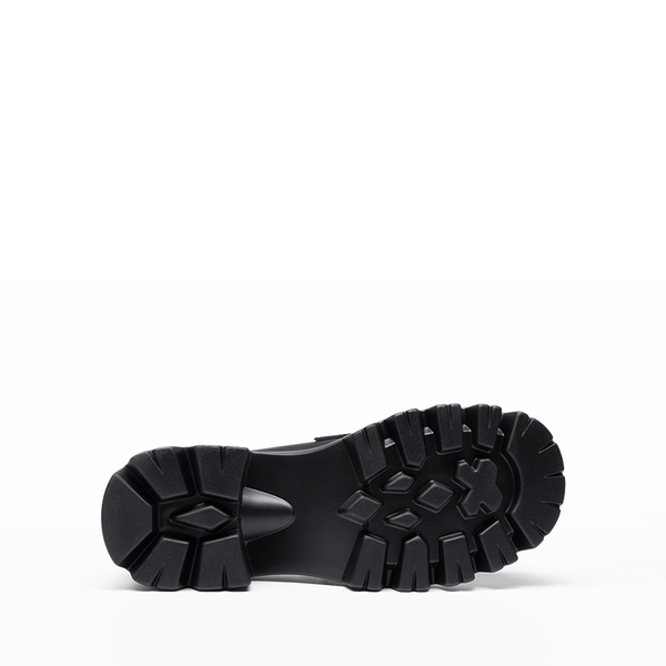 Women’s Preppy Y2K Chunky Heel Loafers - BLACK-PU - 2