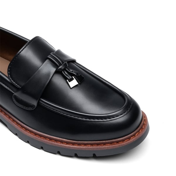 Women’s Classic Retro-Inspired Penny Loafers - BLACK-PU - 5