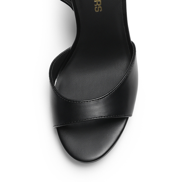 Women’s Single Strap Stiletto Heels - BLACK-PU - 2