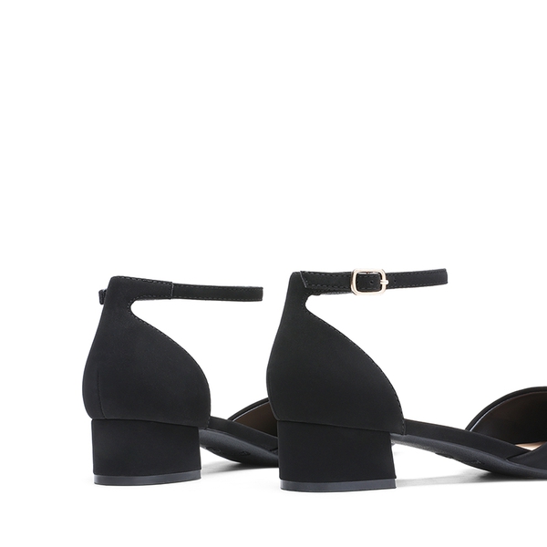 Women’s Chic D’Orsay Block Heel Dress Shoes - BLACK-NUBUCK - 3