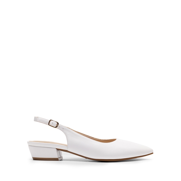 Women’s Elegant Pointed Toe Slingback Pumps - WHITE - 1