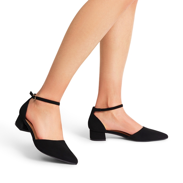 Women’s Chic D’Orsay Block Heel Dress Shoes - BLACK-NUBUCK - 7